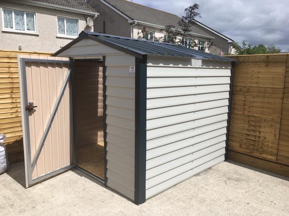 8x6 steel shed in Mushroom.